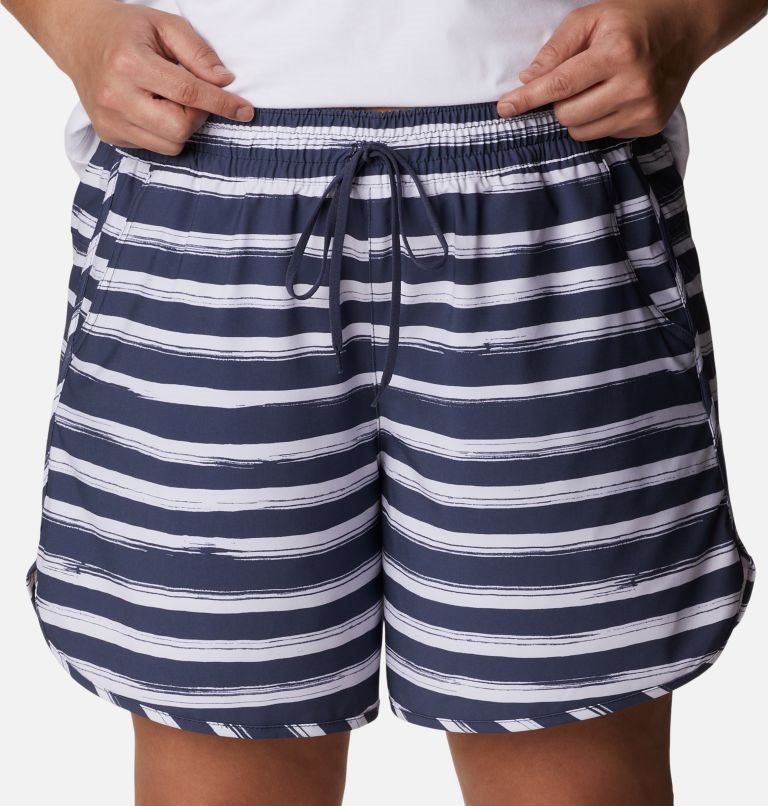 Women's Columbia Bogata Bay Stretch Printed Shorts Stripe | Plus Size CA-Q34L6